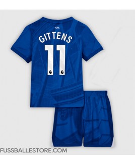 Günstige Chelsea Jamie Gittens #11 Heimtrikotsatz Kinder 2025-26 Kurzarm (+ Kurze Hosen)